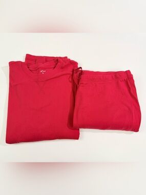 Primary Adult’s Pajama Set XL- long sleeve shirt- jogger pants- Christmas red